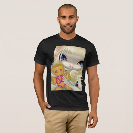 ピンクのゴシック様式妖精のワイシャツのブードゥー Tシャツ (正面フル)