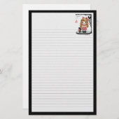 ピンクのゴシック様式愛人形ピクセル芸術 便箋 (正面/裏面)