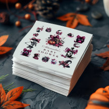 ピンクのゴシック風のハロウィーンの赤ちゃんシャワー