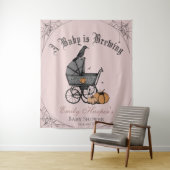 ピンクのゴシックAベビーが赤ちゃんのシャワーを背景 タペストリー (インサイチュ)