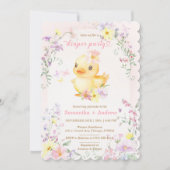 ピンクのゴムあひるのオムツパーティー テンプレート (正面)