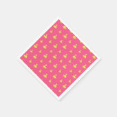 ピンクのゴムのアヒルのパターン スタンダードカクテルナプキン (角)