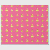 ピンクのゴムのアヒルのパターン ラッピングペーパー (フラット)