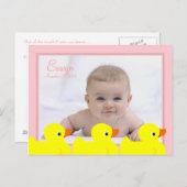 ピンクのゴム製ダッキーフレーム 案内ポストカード (正面/裏面)