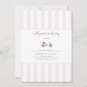 ピンクのゴルフカートの小さなパターが途中で 招待状 (正面)