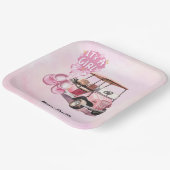 ピンクのゴルフベビーガール ペーパープレート (傾斜あり)