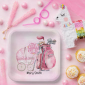 ピンクのゴルフベビーガール ペーパープレート (パーティー)