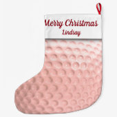 ピンクのゴルフボール スポーツ ラージクリスマスストッキング (裏面)