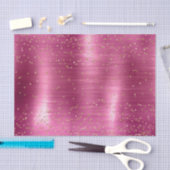 ピンクのゴージャスな金色スパンコール飾り ベビーシャワー 薄葉紙 (クラフト)