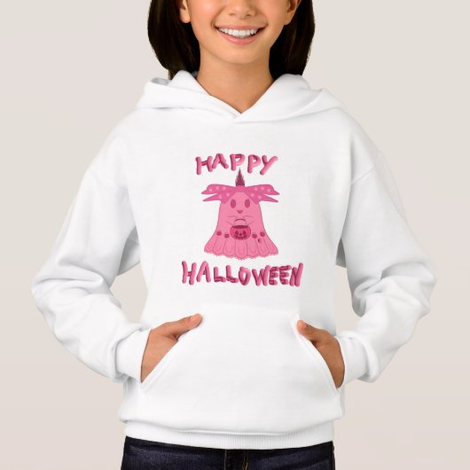 ピンクのゴーストのハロウィン デジタルアート (正面)