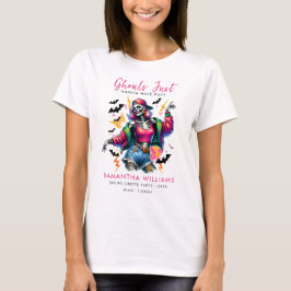 ピンクのゴースト ハロウィン ブライズパーティー Tシャツ