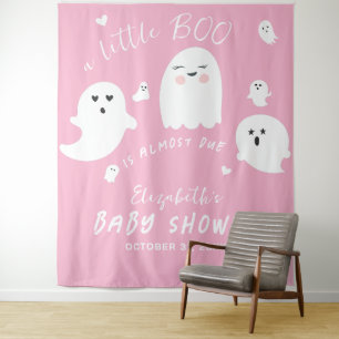 ピンクのゴースト ハロウィーン 女の子 ベビーシャワー タペストリー
