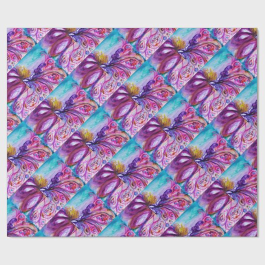 ピンクのゴールドのスパークルがかわいい花の妖精 ラッピングペーパー (フラット)