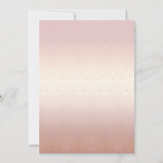 ピンクのゴールドの葉の花のエンゲージメント招待状 招待状 (裏面)