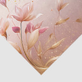 ピンクのゴールドリーフの花のティッシュペーパー 薄葉紙 (詳細)