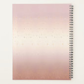 ピンクのゴールドリーフ フラワーのウェディングプランナー プランナー手帳 (裏面)