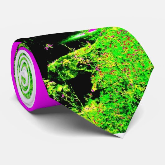 ピンクのサイケデリックなマウイの滝メンズネクタイ ネクタイ (ロール)