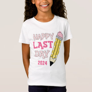 ピンクのサインでお祝い!学期最後の日おめでとう Tシャツ