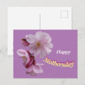 ピンクのサクラの花 ハッピー・バースデー・ポストカード ポストカード (正面/裏面)