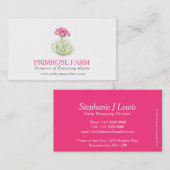 ピンクのサクラソウの農場の植物の製造者の名刺 名刺 (正面/裏面)