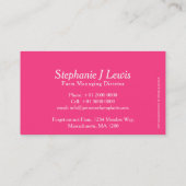 ピンクのサクラソウの農場の植物の製造者の名刺 名刺 (裏面)