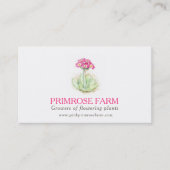 ピンクのサクラソウの農場の植物の製造者の名刺 名刺 (正面)