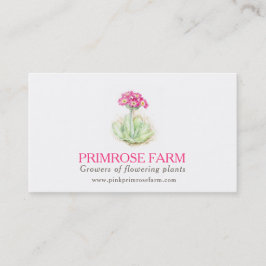ピンクのサクラソウの農場の植物の製造者の名刺 名刺