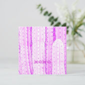 ピンクのサグアロ カクタス XOXO フォトアート 楽しい カード (スタンド正面)