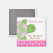 ピンクのサチュートルウミガメ赤ちゃんシャワー好きマグネット マグネット (正面/裏面)