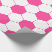 ピンクのサッカーのフットボールの球パターン ラッピングペーパー (コーナー)