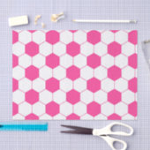 ピンクのサッカーのフットボールの球パターン 薄葉紙 (クラフト)