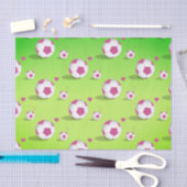 ピンクのサッカーのベビーシャワー|のティッシュペーパー 薄葉紙 (クラフト)