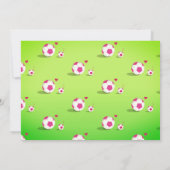 ピンクのサッカーまたはフットボールのベビーシャワー|の招待状 招待状 (裏面)