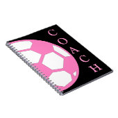 ピンクのサッカーボールのコーチ ノートブック (右側)