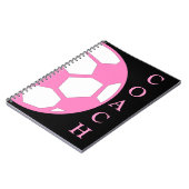 ピンクのサッカーボールのコーチ ノートブック (左側)