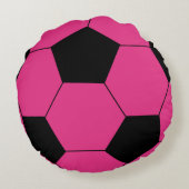 ピンクのサッカーボールの円形の装飾用クッション ラウンドクッション (裏面)