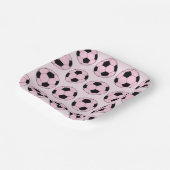 ピンクのサッカーボールサッカーパターン ペーパープレート (傾斜あり)