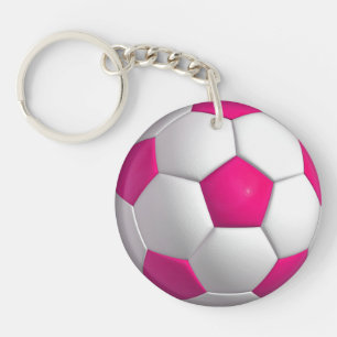 ピンクのサッカーボール キーホルダー