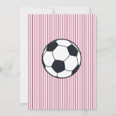 ピンクのサッカーユニフォームの誕生日パーティー 招待状 (裏面)