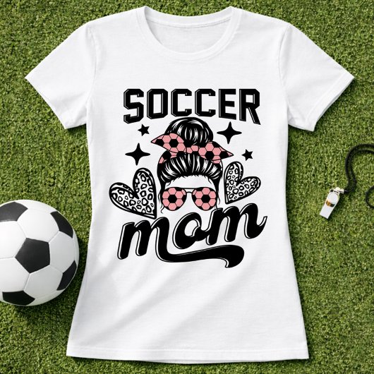 ピンクのサッカー・ママ・コケット・リボン Tシャツ