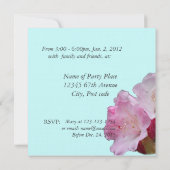 ピンクのサツキの花のパーティー招待状 招待状 (裏面)