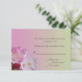 ピンクのサツキの花の出欠ハガキ 招待状 (スタンド正面)