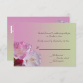 ピンクのサツキの花の出欠ハガキ 招待状 (正面/裏面)