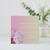 ピンクのサツキの花の出欠確認カード 招待状 (スタンド正面)
