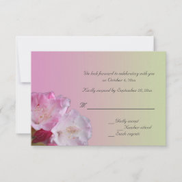 ピンクのサツキの花の出欠確認カード 招待状