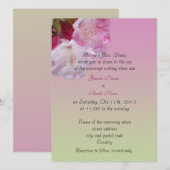 ピンクのサツキの花の結婚式招待状 招待状 (正面/裏面)