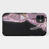 ピンクのサテンのバレエのつま先靴 Case-Mate iPhoneケース (裏面(横))