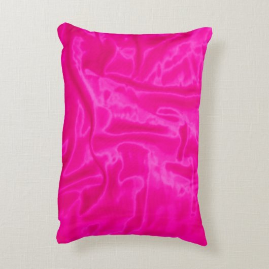 ピンクのサテン – 長方形アクセント枕 アクセントクッション (裏面(縦))