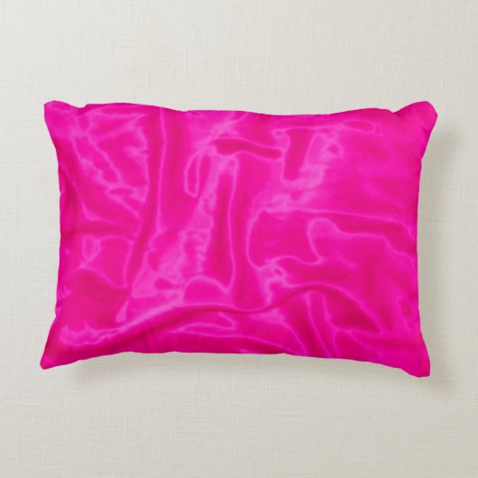 ピンクのサテン – 長方形アクセント枕 アクセントクッション (裏面)