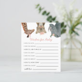 ピンクのサファリの動物がベビーカードを希望 (スタンド正面)